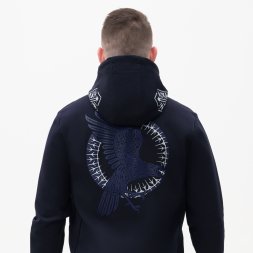 Толстовка на молнии с капюшоном MATEO темно-синяя, размер L