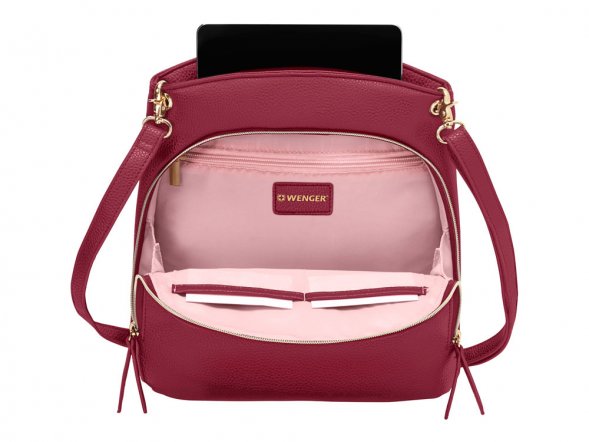 Сумка женская WENGER LeaSophie через плечо, красная, ПВХ/Полиэстер, 28x29x7см 