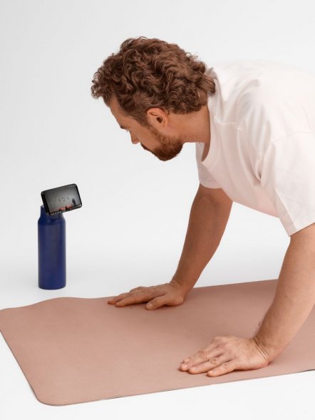 Термобутылка Magnus с магнитным держателем для телефона, синяя 