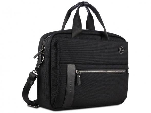 Портфель мужской BUGATTI Nero 15&amp;#039;&amp;#039;, чёрный, нейлон 1680D/кожа, 42х10х30 см 