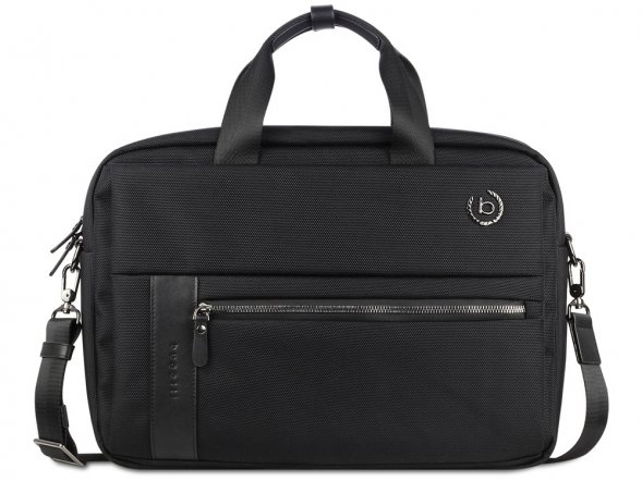 Портфель мужской BUGATTI Nero 15&amp;#039;&amp;#039;, чёрный, нейлон 1680D/кожа, 42х10х30 см 