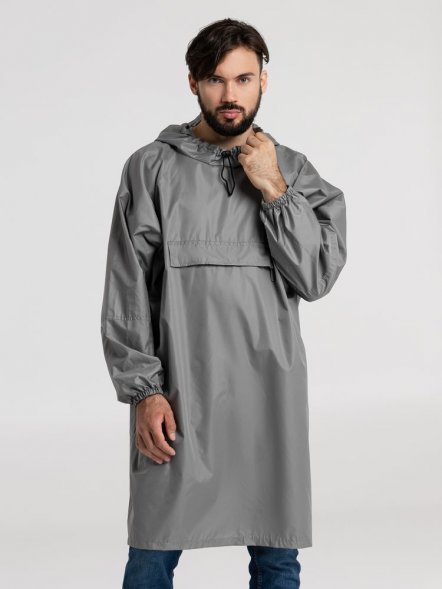 Дождевик-анорак Hard Work, серый, единый размер 
