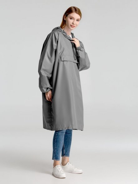 Дождевик-анорак Hard Work, серый, единый размер 