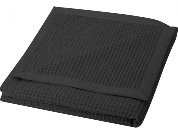 Вафельное одеяло Abele 150 x 140 см из хлопка, сплошной черный 