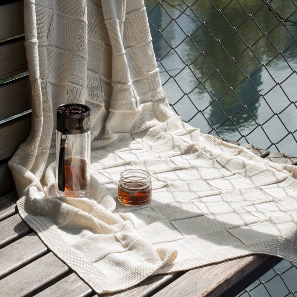 Плед Cella вязаный, бежевый (без подарочной коробки) 