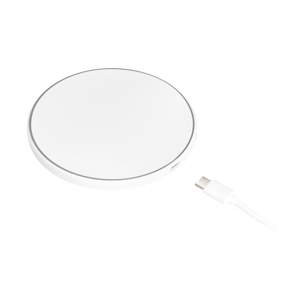 Беспроводное зарядное устройство с подсветкой 15W Auris, белое 