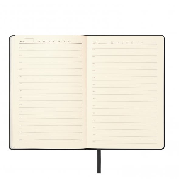 Ежедневник Galaxy недатированный, гибкая обложка, срез голограф. фольга, черный 