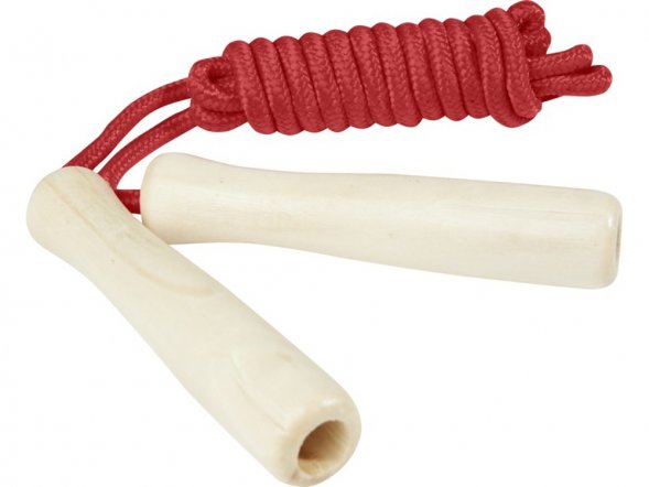 Jake, детская скакалка с деревянными ручками, красный 