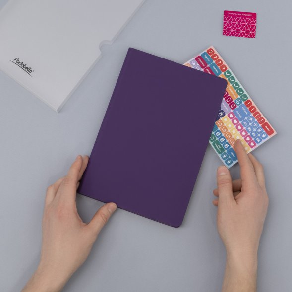 Ежедневник Spark недатированный, фиолетовый (с упаковкой, со стикерами) 