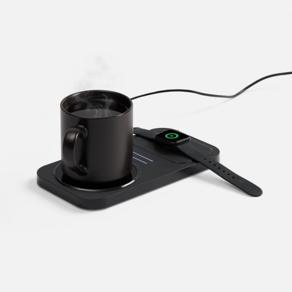 Беспроводное зарядное устройство с подогревом кружки Hot Task, черное 