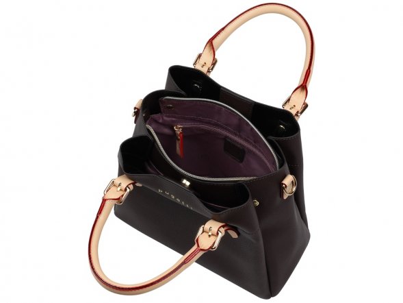 Сумка женская BUGATTI Ella, тёмно-коричневая, полиуретан, 27х12х23,5 см 