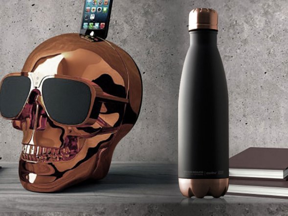 Термобутылка CENTRAL PARK, черный/медный 