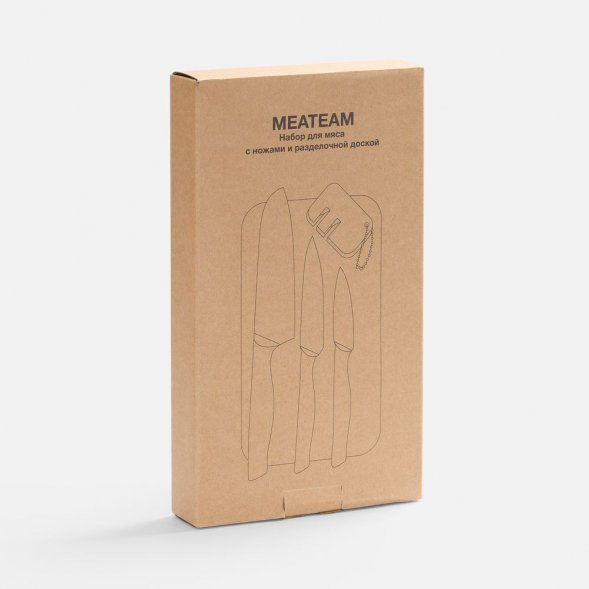 Набор для мяса Meateam с ножами и разделочной доской 
