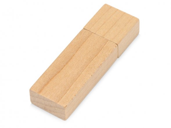 Флеш-карта USB 2.0 16 Gb Woody с магнитным колпачком, натуральный 