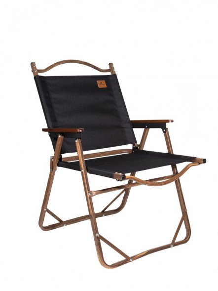 Стул MW02 складной, черный, темное дерево 
