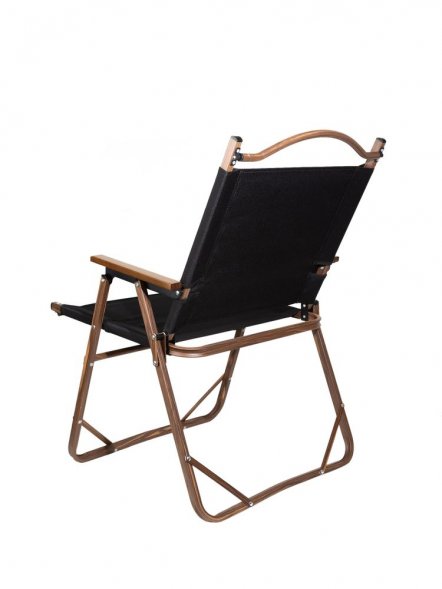 Стул MW02 складной, черный, темное дерево 