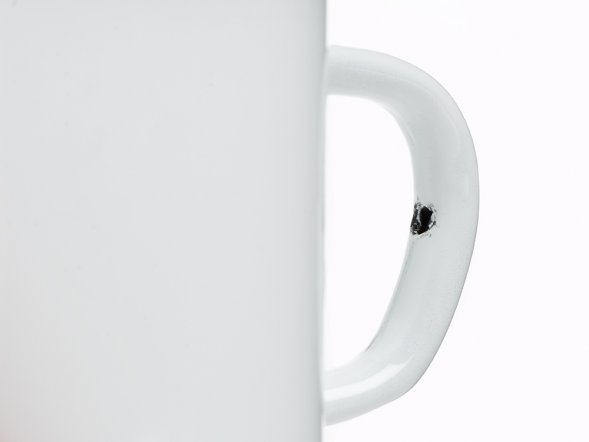 Кружка эмалированная с ободком, белая 