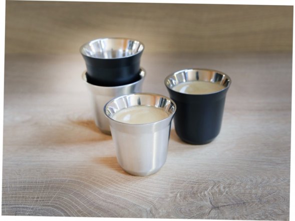 Duo набор чашек для эспрессо из нержавеющей стали, сертифицированный согласно RCS, 80 мл - Серебряный 