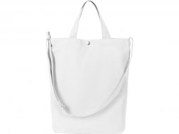 Сумка Helfer из хлопка на кнопке с регулирующейся лямкой, белый