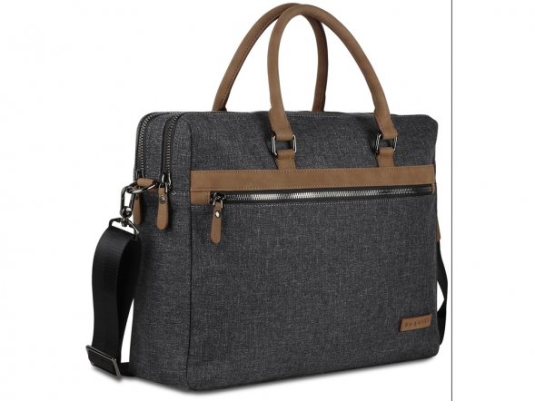 Портфель мужской BUGATTI Luce 15&amp;#039;&amp;#039;, серый, полиэстер, 40х10х31,5 см 