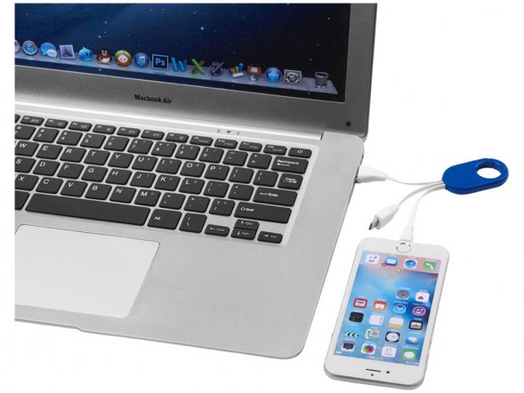 Кабель для зарядки 3-в-1, ярко-синий 