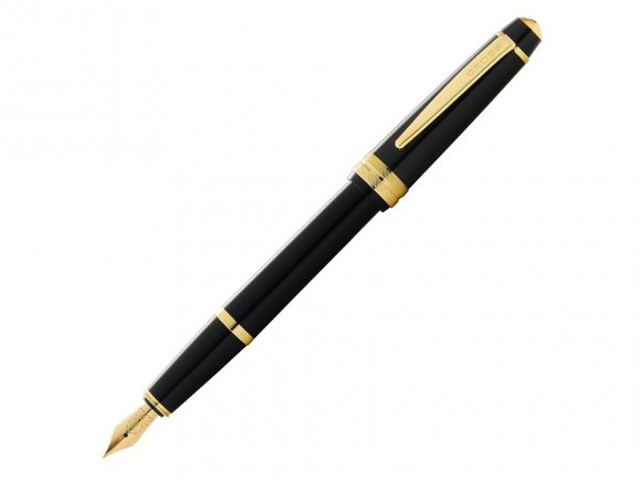 Перьевая ручка Cross Bailey Light Polished Black Resin and Gold Tone, перо F 