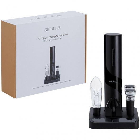 Винный набор Circle Joy Electric Wine Bottle Opener, черный 