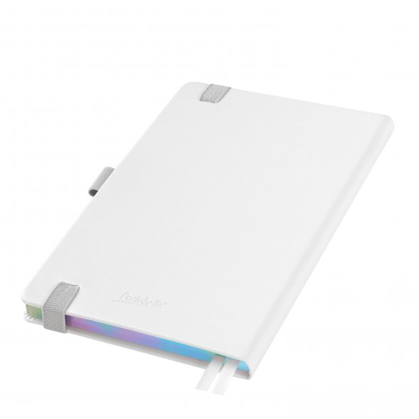 Ежедневник Galaxy недатированный, жесткая обложка, срез голограф. фольга, белый 
