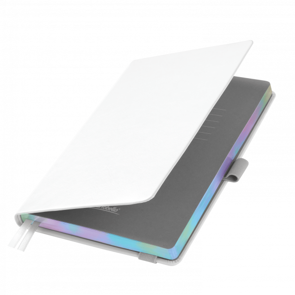 Ежедневник Galaxy недатированный, жесткая обложка, срез голограф. фольга, белый 