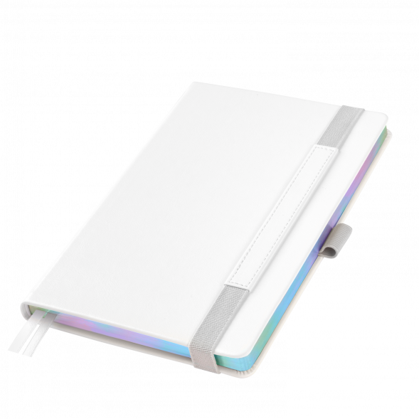 Ежедневник Galaxy недатированный, жесткая обложка, срез голограф. фольга, белый 