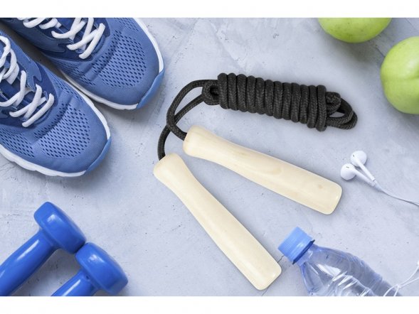 Jake, детская скакалка с деревянными ручками, черный 