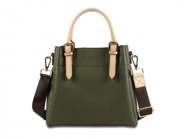 Сумка женская BUGATTI Ella, оливковая, полиуретан, 27х12х23,5 см 