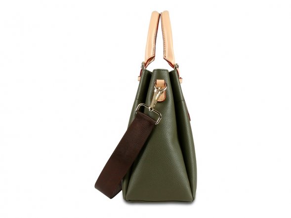 Сумка женская BUGATTI Ella, оливковая, полиуретан, 27х12х23,5 см 