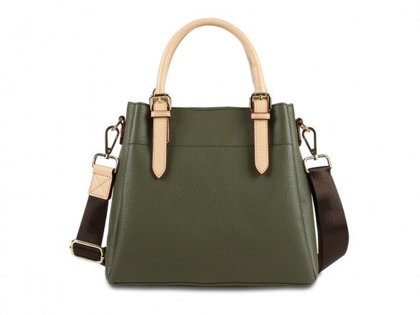 Сумка женская BUGATTI Ella, оливковая, полиуретан, 27х12х23,5 см 