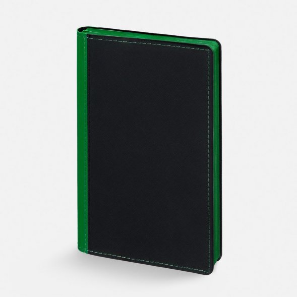 Ежедневник Nice Twice, недатированный, черный с ярко-зеленым 