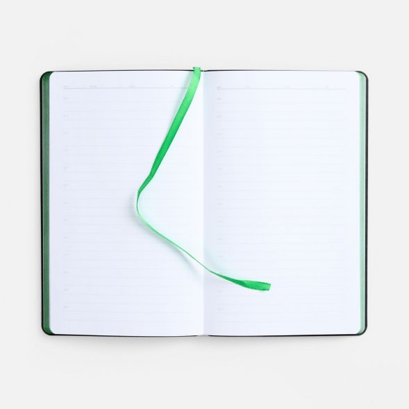 Ежедневник Nice Twice, недатированный, черный с ярко-зеленым 