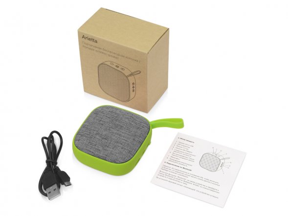Портативная колонка Arietta, зеленое яблоко 