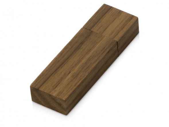 Флеш-карта USB 2.0 16 Gb Woody с магнитным колпачком, темное дерево 