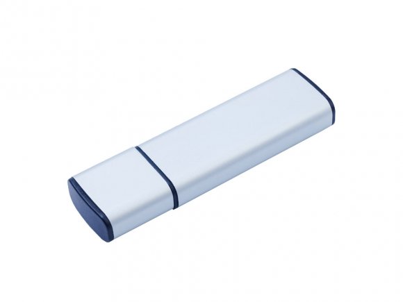 USB-флешка металлическая на 2ГБ с колпачком, серебро 
