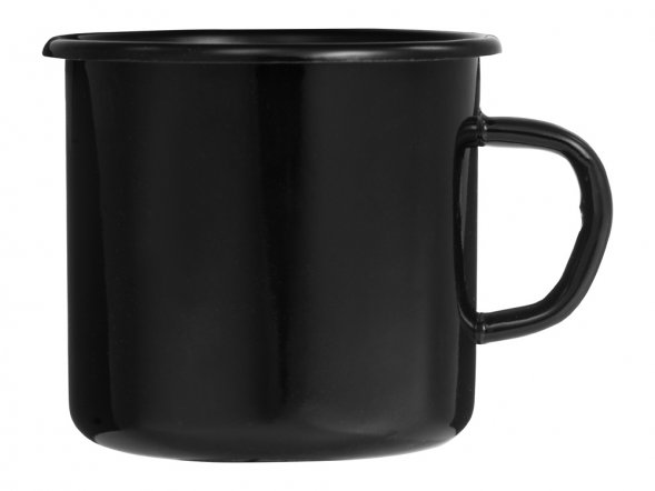 Кружка эмалированная с ободком, черная 
