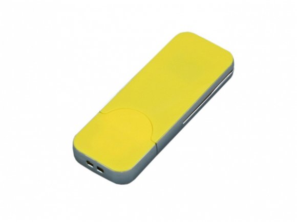 USB-флешка на 128 Гб в стиле I-phone, прямоугольнй формы, желтый 