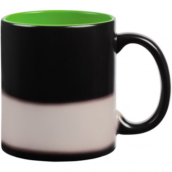 Кружка-хамелеон On Display, матовая, черная с зеленым 
