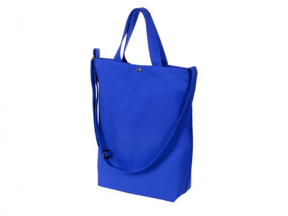 Сумка Helfer из хлопка на кнопке с регулирующейся лямкой, синий 