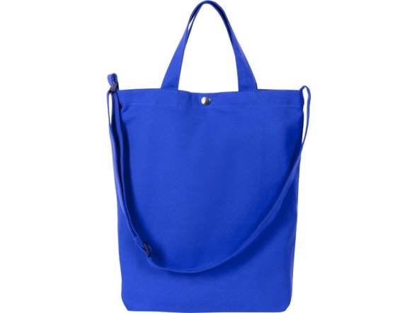 Сумка Helfer из хлопка на кнопке с регулирующейся лямкой, синий 