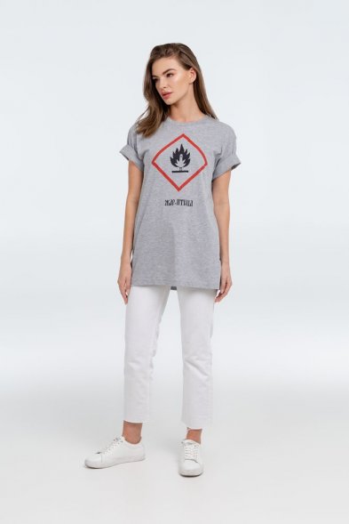 Футболка «Жар-птица», серый меланж 