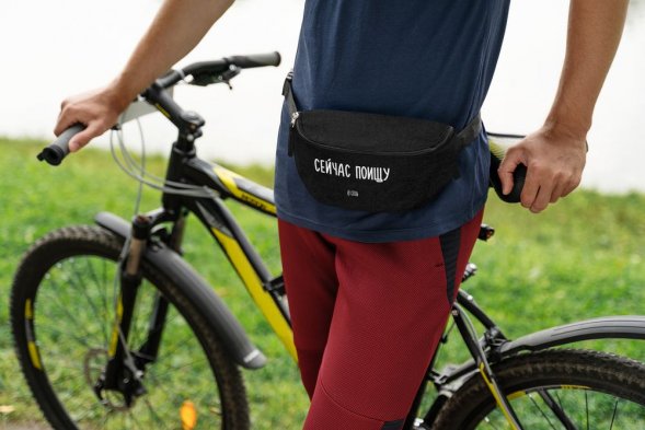 Поясная сумка «Сейчас поищу», черная 