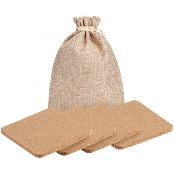 Набор из 4 костеров Suberic, квадрат 