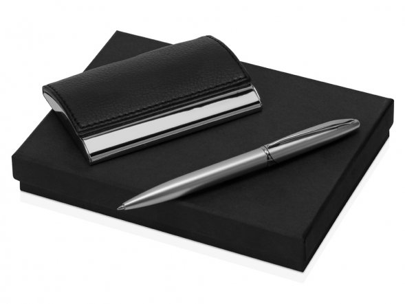 Набор Партнер: визитница, ручка шариковая, черный 