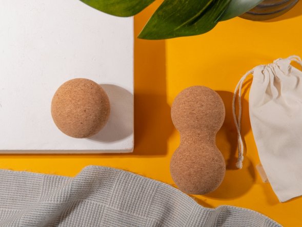 Массажный мяч двойной для МФР Corbell, 8х16 см 