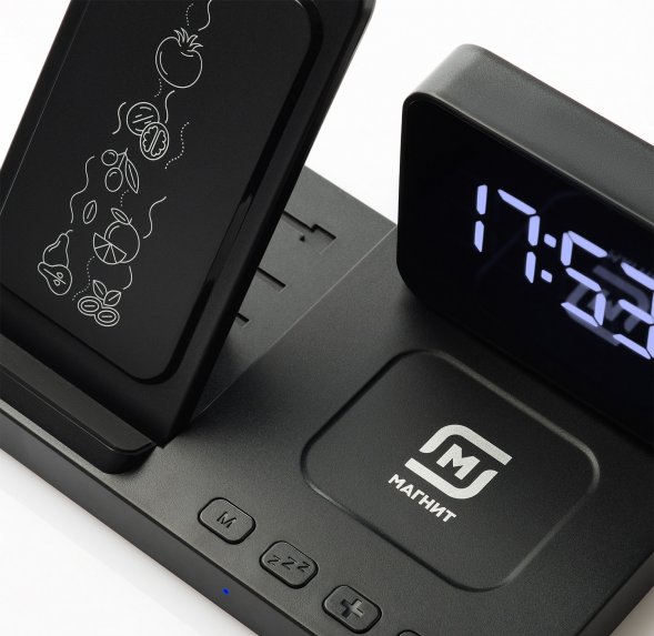 Зарядная станция с часами 4в1 15W Magnum 